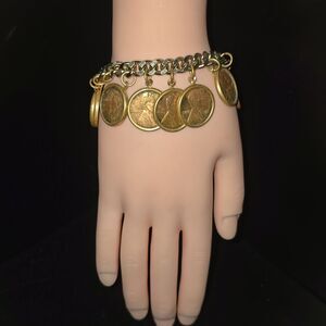 Vintage WHEAT PENNY Braclet, Various Years,1951,34,57,46,45 Ect!